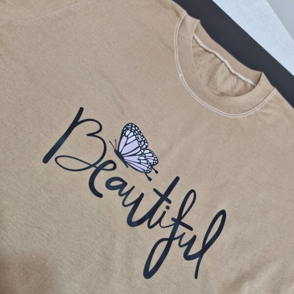 تیشرت زنانه طرح beautiful - Image 2